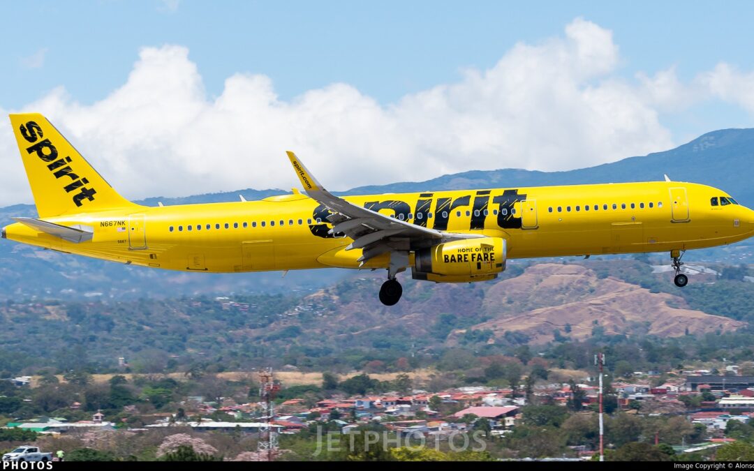 Spirit Airlines opera Airbus A321 en El Aeropuerto Internacional Palmerola